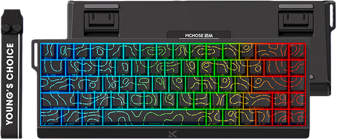 MCHOSE 에이스 68 프로게이밍 버전 e스포츠 유선 키보드 TTC 드래곤 마그네틱축, 제조사축, 컨투어 블랙