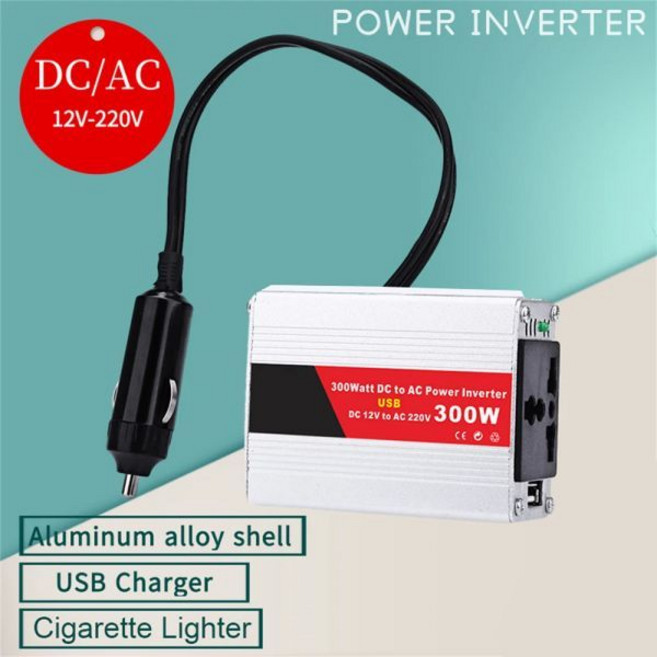 300W DC-AC 전력 변환기 DC 12V-110V 220V AC 자동차 인버터 듀얼 USB 어댑터 실외용 자동 변압기, 1개