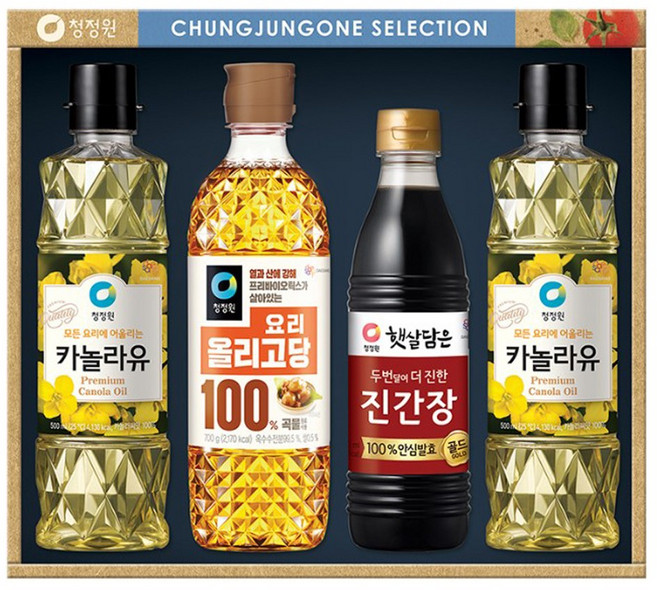 청정원 올리유종합2호 25년 추석 선물세트 4개 요리올리고당 진간장 카놀라유, 4세트