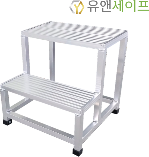 [유앤세이프]국산 알루미늄 계단발판 사다리 작업발판 경량 500 고무캡 1단 2단 3단 4단, 1개