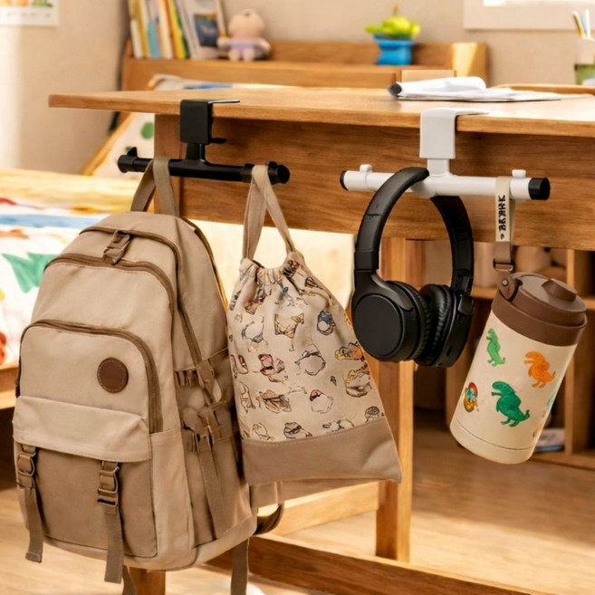 양방향 책상 가방걸이, 화이트, 1개