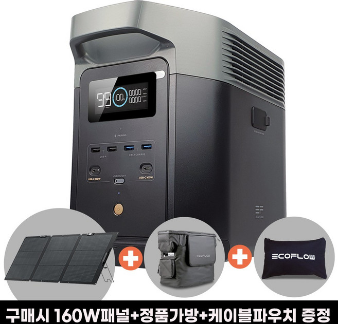 [한국정품5년보증] 에코플로우 델타2 EFD330 인산철 파워뱅크 차박 캠핑배터리 1024Wh, 1개, 1개