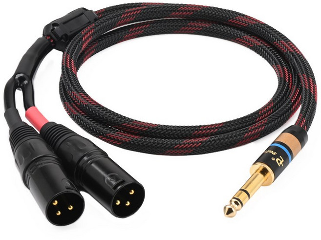 오디오 분배기하이 엔드 오디오 케이블 6.5mm TRS-XLR Y-분배기(마이크용) 6N OFC 스테레오-2 어댑터 수 잭, 02 0.75m, 01 6.5 to 2XLR Male, 1개