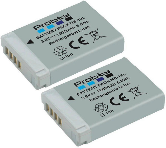 NB-13L NB 13L 1600mAh 카메라 배터리 또는 Canon PowerShot G5X G7X G9X X Mark II SX620 HS SX720 SX730, 02 2 Pcs Battery, 2) 2 Pcs Battery