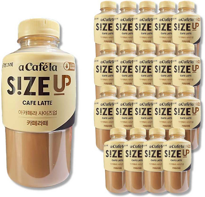 빙그레 아카페라 사이즈업 카페라떼 350ml x 20pet, 20개