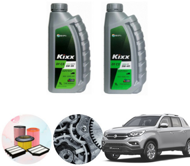 렉스턴스포츠(18~) 2.2(디젤) 킥스파오 엔진오일 필터세트 KPT-104, 5w30 7통+o075a2910, 0