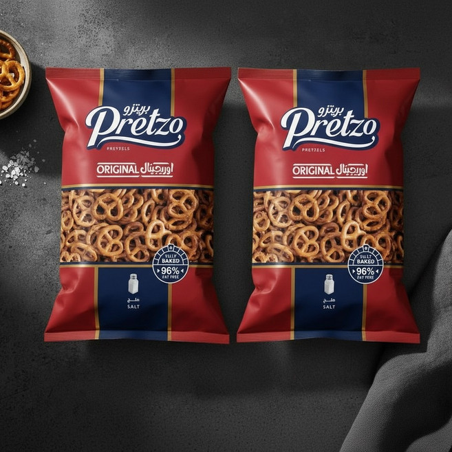 Pretzo 迷你蝴蝶餅 經典鹹味低脂餅乾, 125g, 2個