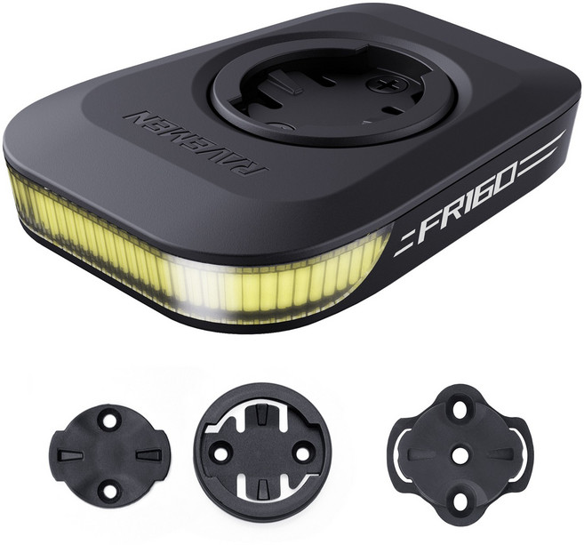 RAVEMEN FR160 주간용 자전거 라이트 QTM01 및 AGM02 장착 액세서리가 포함되어 있습니다, 검은색, 1개