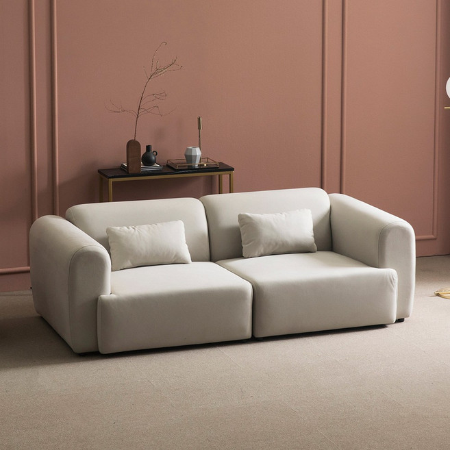 장인가구 라우 아쿠아텍스 3인 모듈 소파 베이직형 (스툴 미포함), 아이보리