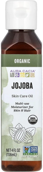 Aura Cacia 유기농 스킨 케어 오일 호호바 118ml(4fl oz) AUR-90608, 1, 118ml - 쿠팡