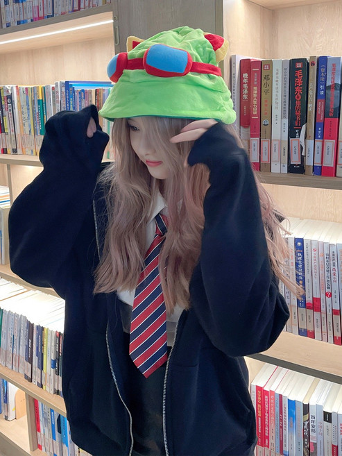 롤 티모 모자 코스프레 인형, D, 1개