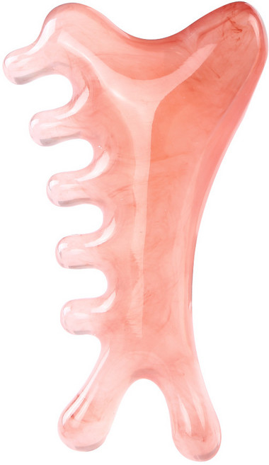 엘리오 4-in-1 고급 대형 괄사 마사지기 두피 마사지 얼굴 지압 경락, 핑크글로우, 1개