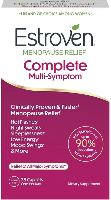 Estroven Maximum Strength+Energy 갱년기 완화 식이보충제 세이프티 릴렉스, 1개, 28정 - 쿠팡