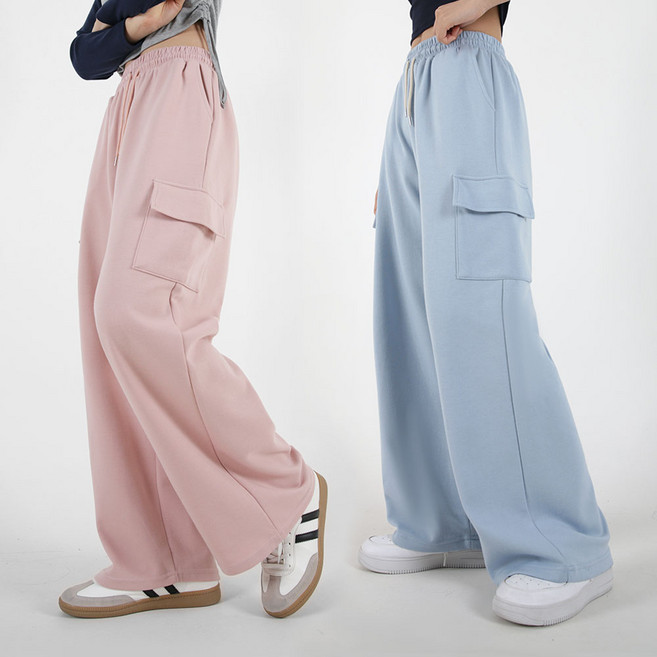 오버나인 여자 여성 기장선택 숏롱 와이드 카고 트레이닝 팬츠 바지