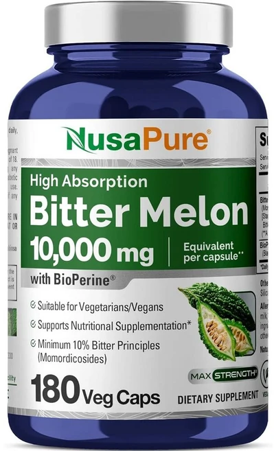 NusaPure 누사퓨어 여주 효능 10000mg Non-GMO Bitter Melon (180캡슐), 1개, 180정 - 쿠팡