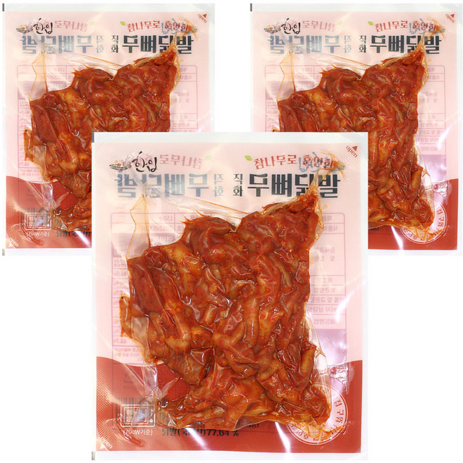 참나무로 훈연한 직화 무뼈닭발 150gx3개, 1세트, 450g