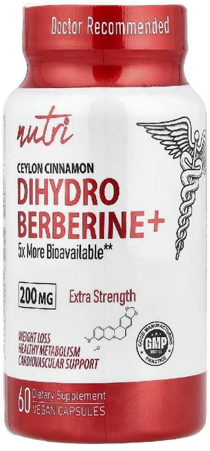 뉴트리 디하이드로 베르베린 200mg 엑스트라 스트렝스 베지 캡슐 60정, 1개 - 쿠팡