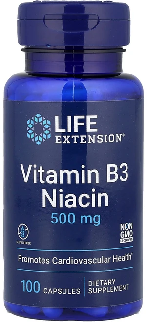 라이프익스텐션 비타민B3 니아신 500mg 캡슐 100정, Life Extension 비타민B3 니아신 캡슐 - 쿠팡