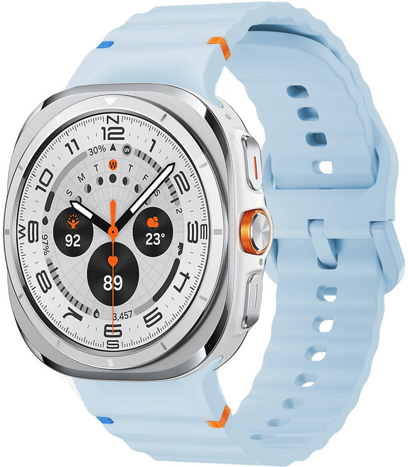 갤럭시워치 울트라/7/6/6클래식/5/5프로/4/4클래식호환 실리콘 스포츠 밴드 컬러풀한 스티치 스트랩, 소라