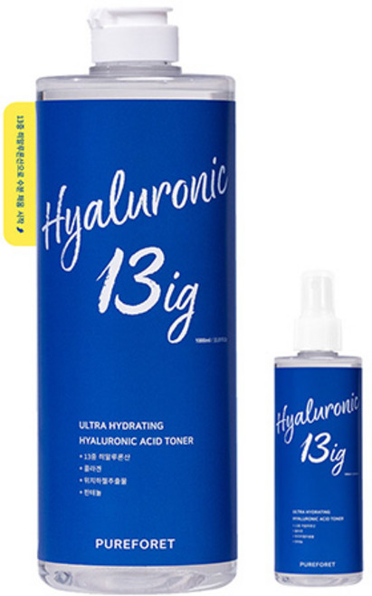 퓨어포레 약산성 수분 채움 히알루론산 대용량 스킨토너 1000ml 미스트 80ml 세트, 1개, 1.08L