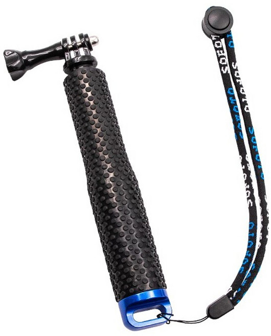 액션캠 길이 조절 3단 셀카봉 방수 바다 다이빙 수중 오즈모 호환, 블루, 블루