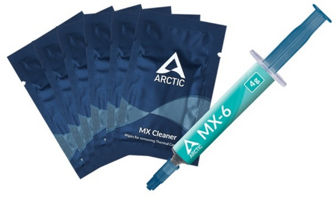 ARCTIC MX-6 with Cleaner 대양케이스 4g 써멀 컴파운드 구리스, 1개