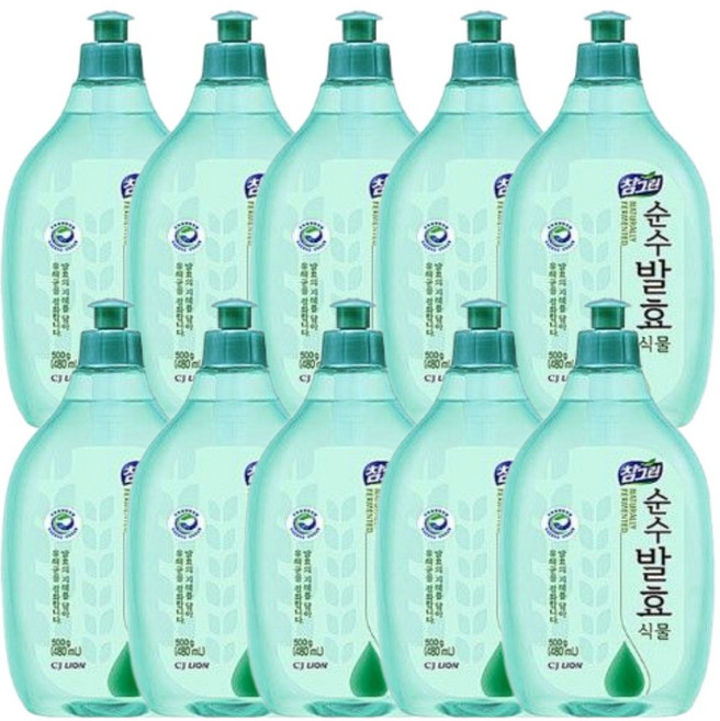 참그린 순수발효 식물성 주방세제 480ml, 10개, 500g