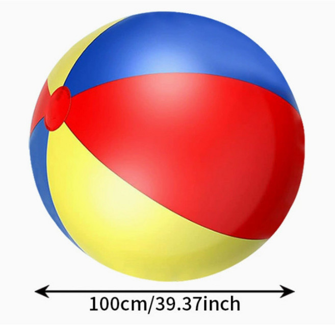 充氣大足球排球 戶外沙灘球 幼兒園遊戲道具, 三色球100CM, 1個