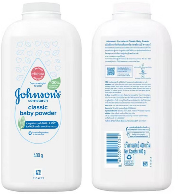 Johnson's 嬌生 嬰兒爽身粉 痱子粉, 1個, 白色原味400g / 5345