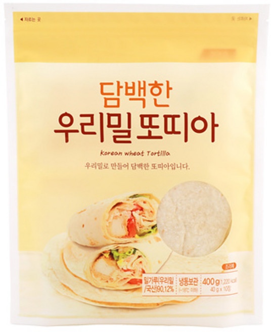 자연드림 담백한 우리밀 또띠아 냉동, 1개, 400g