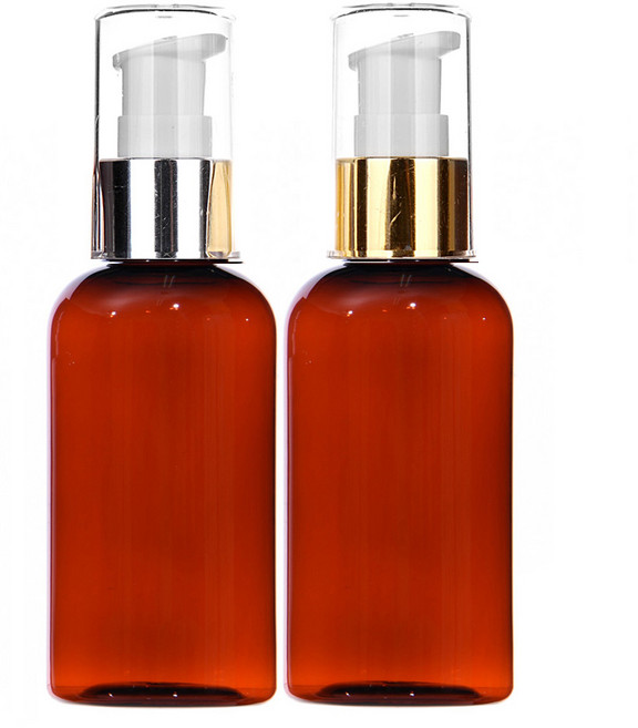 금속에센스용기 20ml 30ml 50ml 60ml 75ml 80ml 100ml 펌핑용기, 50ml 갈색(타원형) 실버캡, 1개