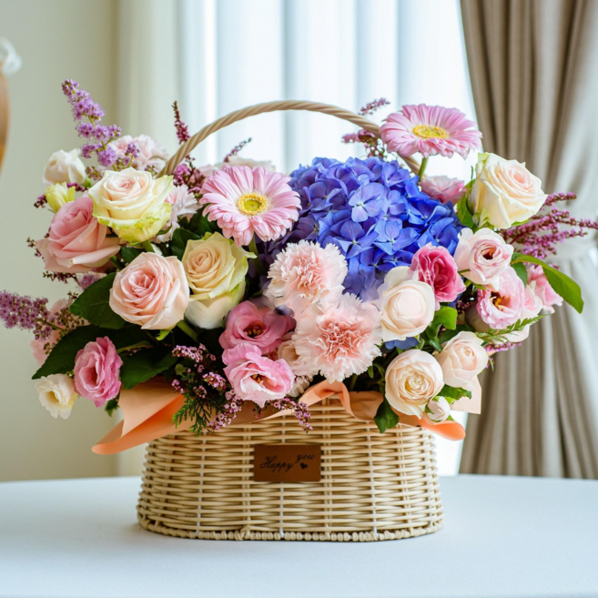 나눔플라워 전국 꽃바구니 생일꽃배달 생일 생신 부모님 환갑 칠순 팔순 축하 선물 승진 정년 퇴직 기념일 와이프 꽃배달서비스 당일꽃배달, 1개