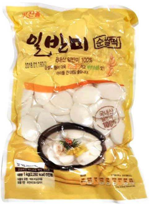 HACCP 국산쌀(일반미)떡국떡1kg 쌀떡 떡국, 1개, 1kg