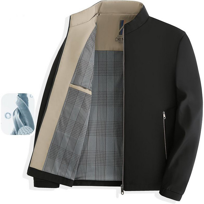 중년 남자 점퍼 봄가을 캐주얼 스탠드넥 아빠룩 코트 춘추 루즈핏 트렌드 자켓 상의 SJS