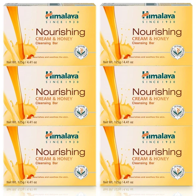 Himalaya 히말라야 너리싱 크림 앤 허니 클렌징 바 비누 125g 6개 - 쿠팡