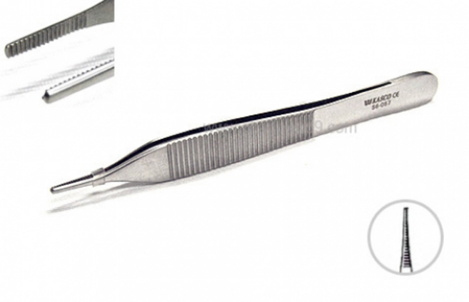 KASCO 마이크로 에디슨핀셋 무구 (Adson Forceps Micro) 6-057M / 12.5cm serrated, 1개