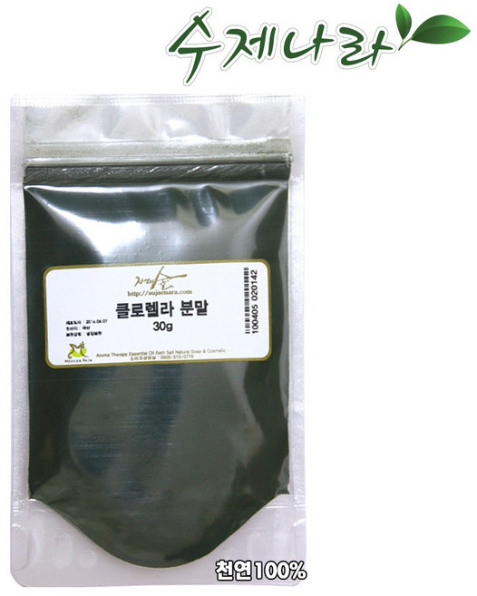 수제나라 자연의숲 클로렐라분말 클로렐라가루 천연화장품재료 천연비누재료, 30g, 1개