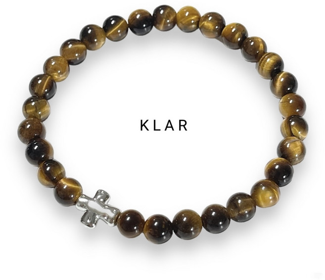 클라(KLAR) 호안석(Tiger's Eye) 엔틱십자가 팔찌 (6미리)
