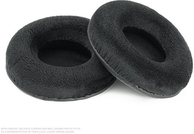 适用 声科 ISK HP-980 HP-680 HP-580 头戴式耳罩, 天鹅绒【黑色】/一对