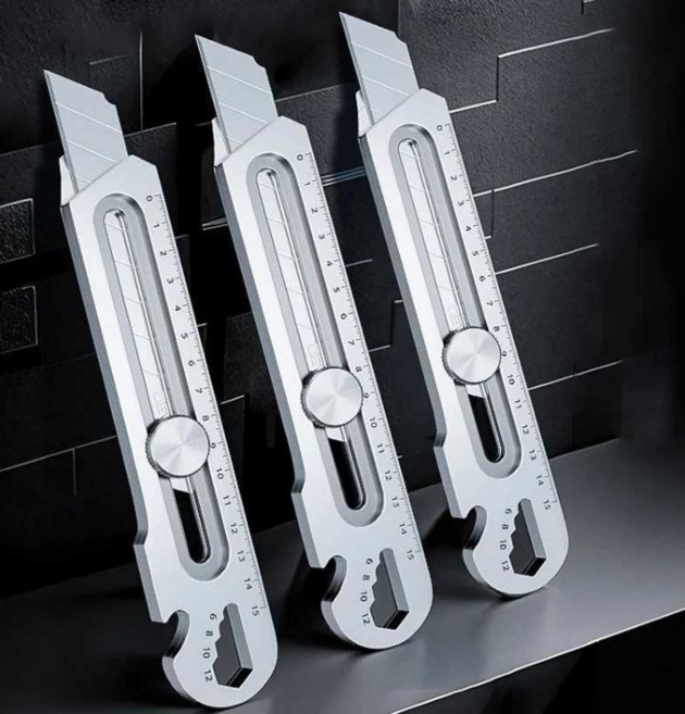 바이샌드 6in1 멀티 올스틸 커터칼, 1개, 실버