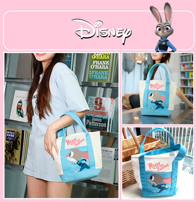 디즈니 미키 마우스 캔버스 라지 토트백귀여운 숄더 핸드백여성용 캐주얼 데일리 가방