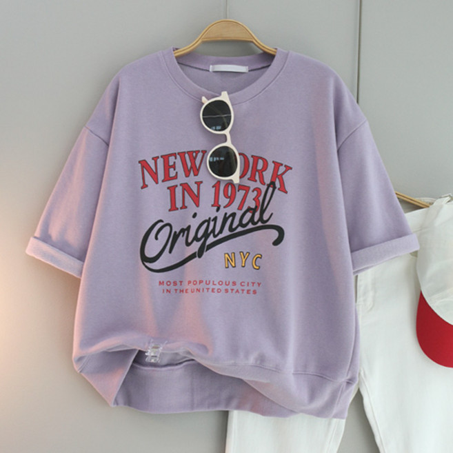 달콩 여성 봄 여름 칠부티 아이앤레터링반팔맨투맨