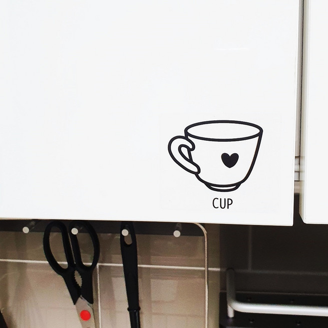 홈꾸 싱크대 라벨스티커, 1개, 영문 폰트(투명)