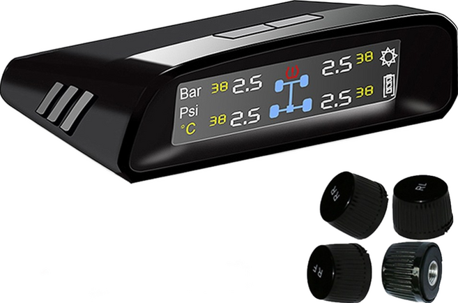 FLYone GT600 Plus 胎壓偵測器 無線太陽能 胎外式 德國英飛淩晶片 日本松下電池, 1個, GT600 Plus(彩色螢幕)