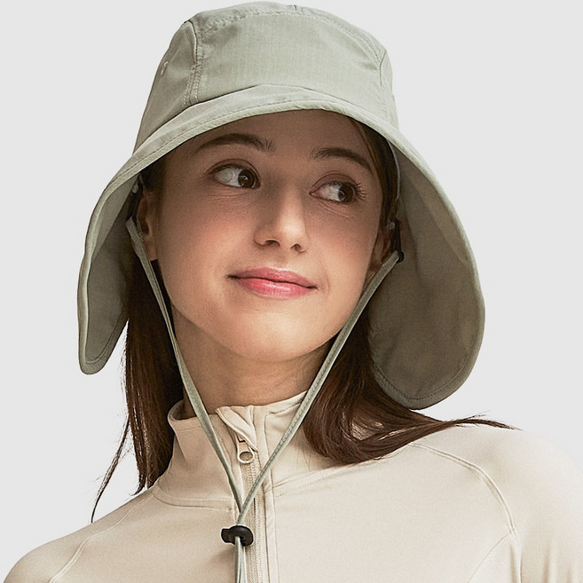 서프코코스 양볼 커버 소두핏 모자 얼굴 햇빛가리개 UV차단 썬캡, 카키그레이