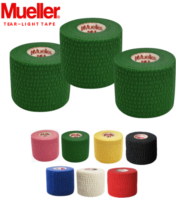 뮬러 티어라이트 엘라스틱 스포츠 테이프 볼링 중약지 리프팅 압박붕대, 3개, 그린