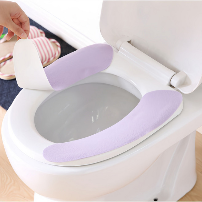 우아한클릭 붙이는 변기시트 극세사 변기커버 1+1+1+1 4개입, 4P, 그린