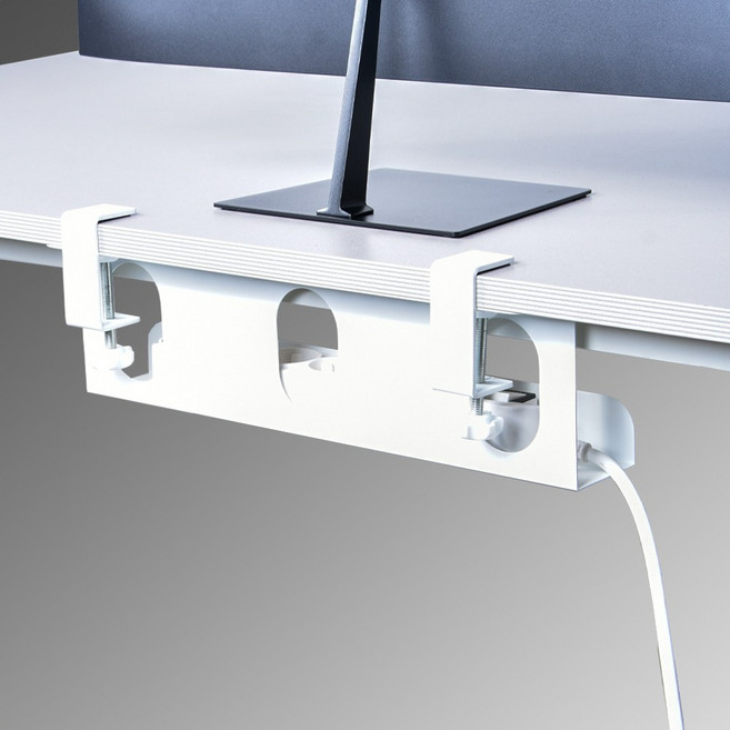 무타공 멀티탭 정리함 멀티탭거치대 콘센트 전선 정리함 데스크탑 박스 보관함, 1개, 화이트, 고정형 소형