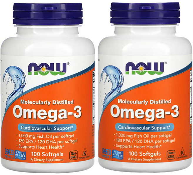 나우푸드 오메가-3 180 EPA / 120 DHA 100 소프트젤, 100정, 2개