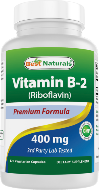 베스트 내추럴스 비타민 B2 리보플라빈 400mg 120정 식물성 캡슐